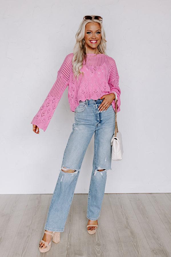 Good Weather Knit Top In Pink Product Image