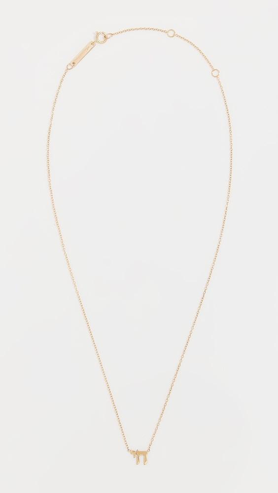 Zoe Chicco 14k Gold Midi Bity Chai Necklace | Shopbop Product Image