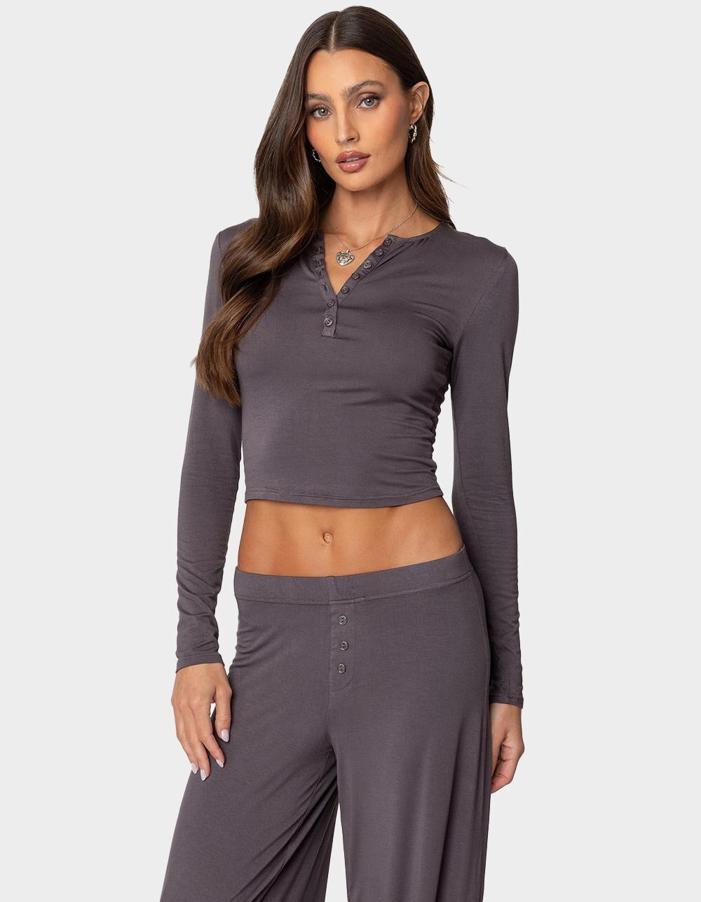 EDIKTED Kait Henley Top Product Image