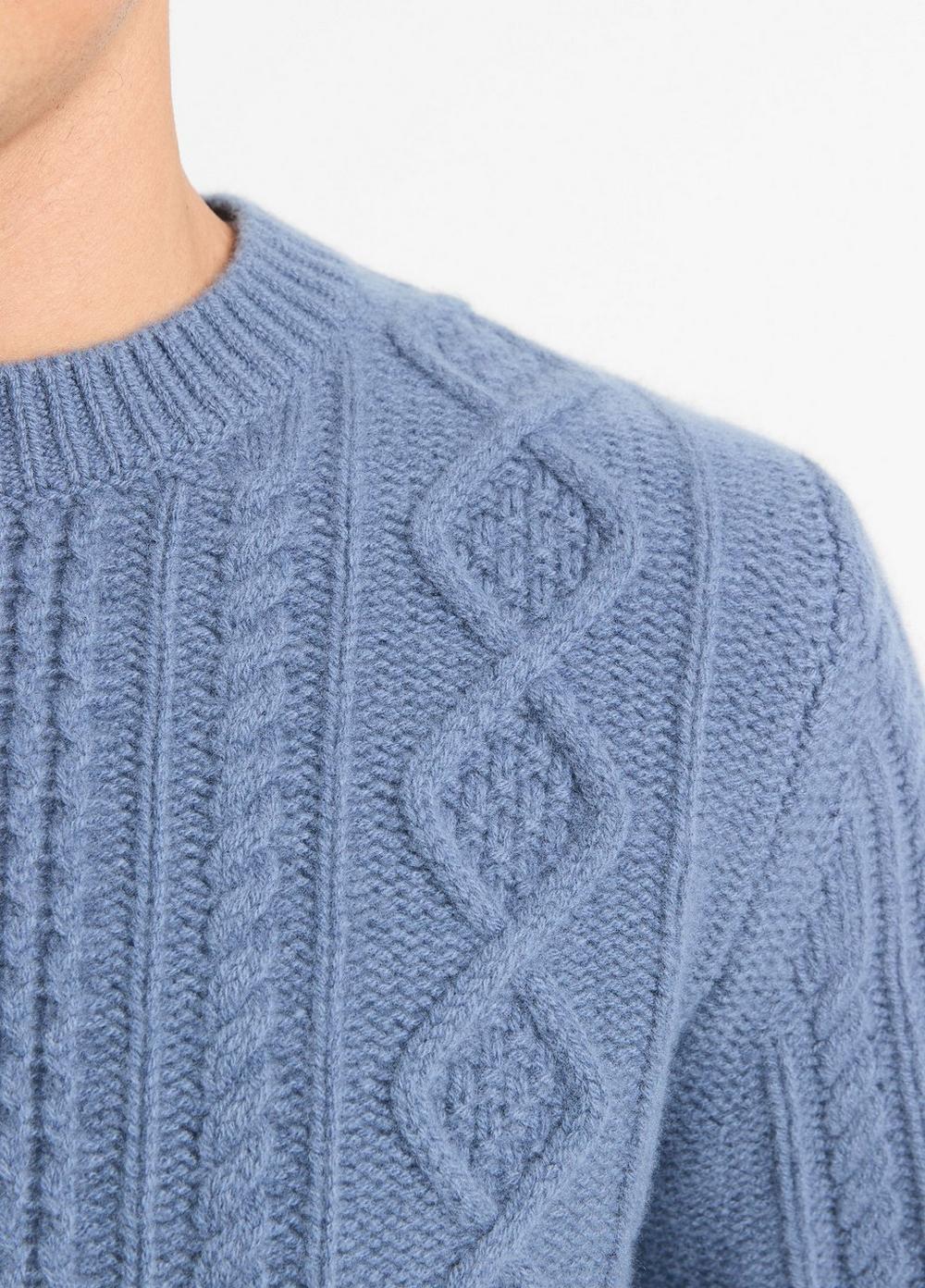 Aran Cable Wool Crew Neck Sweater Product Image