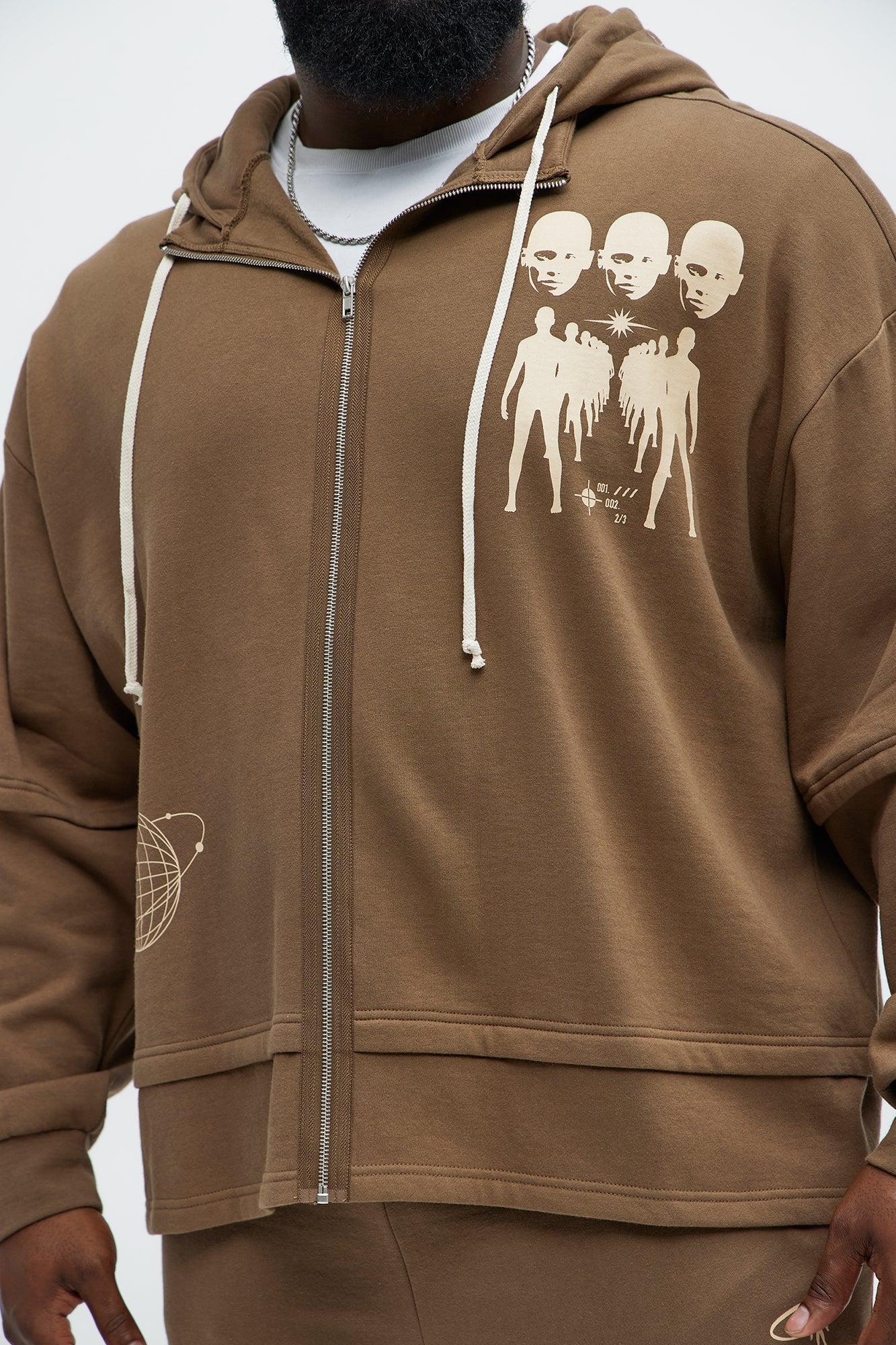 Interstellar Zip Hoodie - Brown Product Image