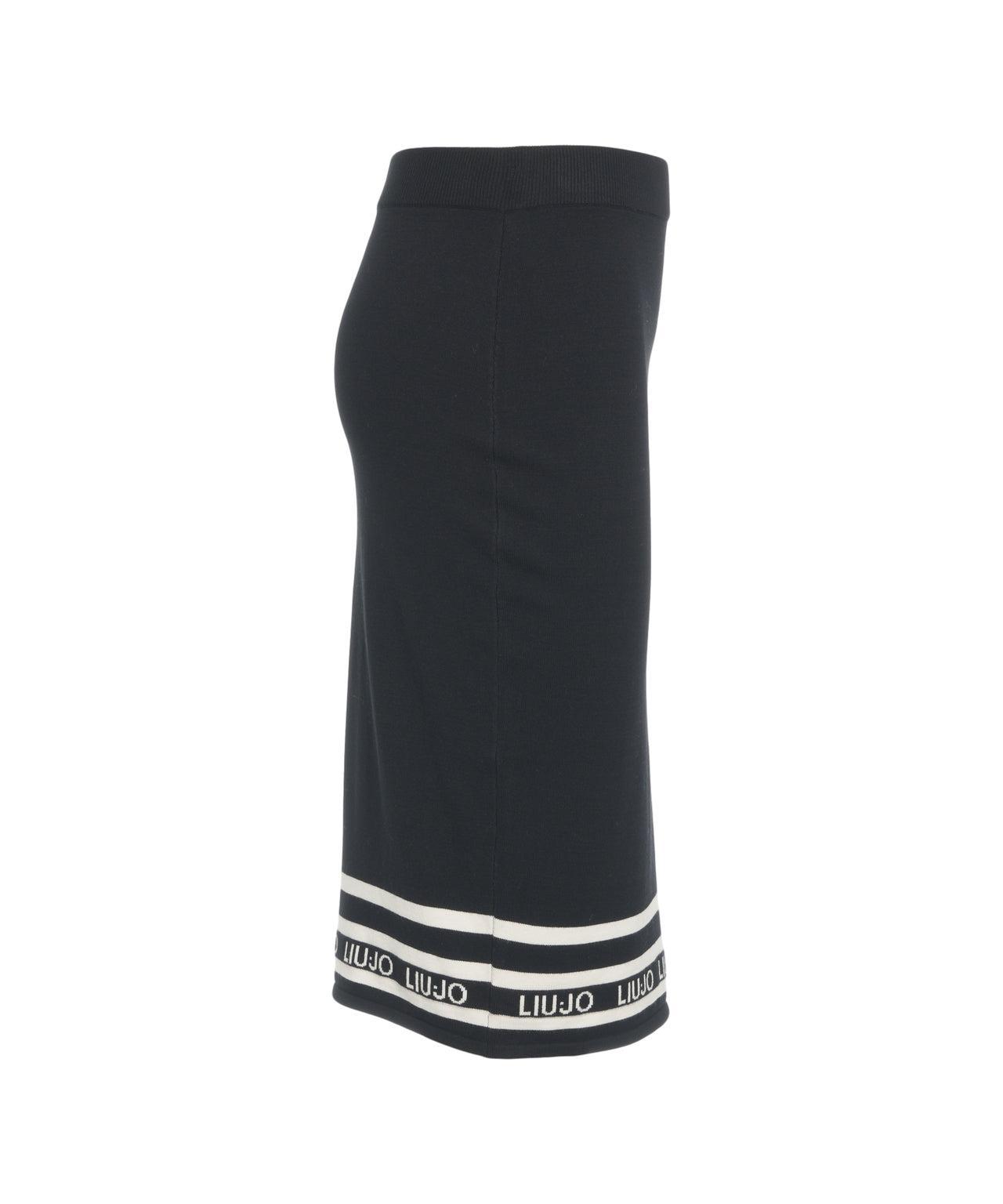 Knit midi skirt with logo details Product Image
