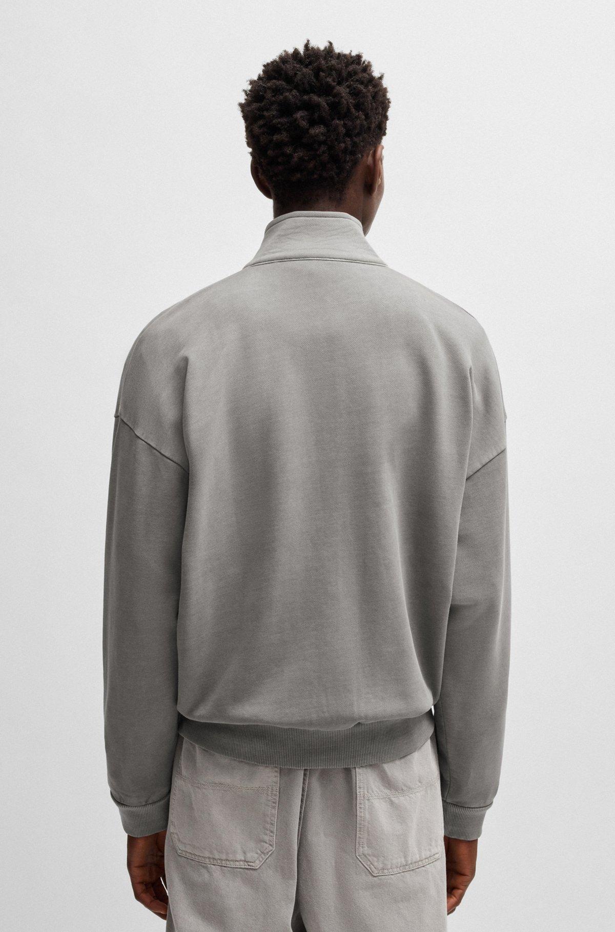 Cotton-terry sweatshirt with topstitched seams Product Image