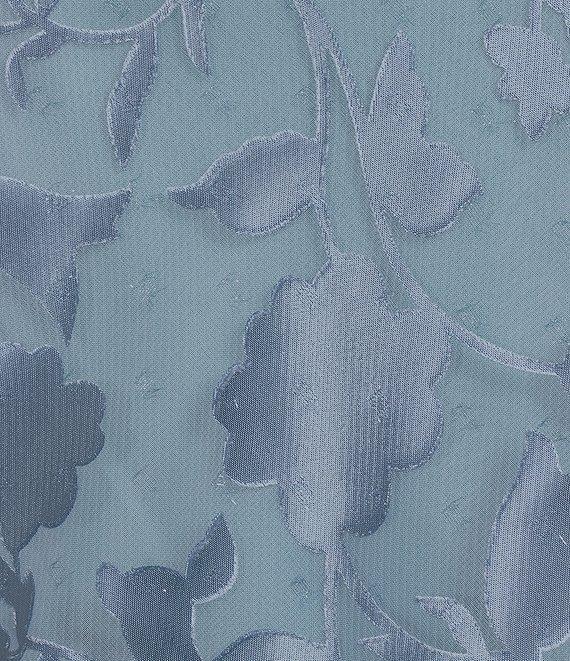 Alex Evenings 3/4 Illusion Sleeve Crew Neck Asymmetrical Triple Tier Hem Printed Chiffon Blouse Product Image