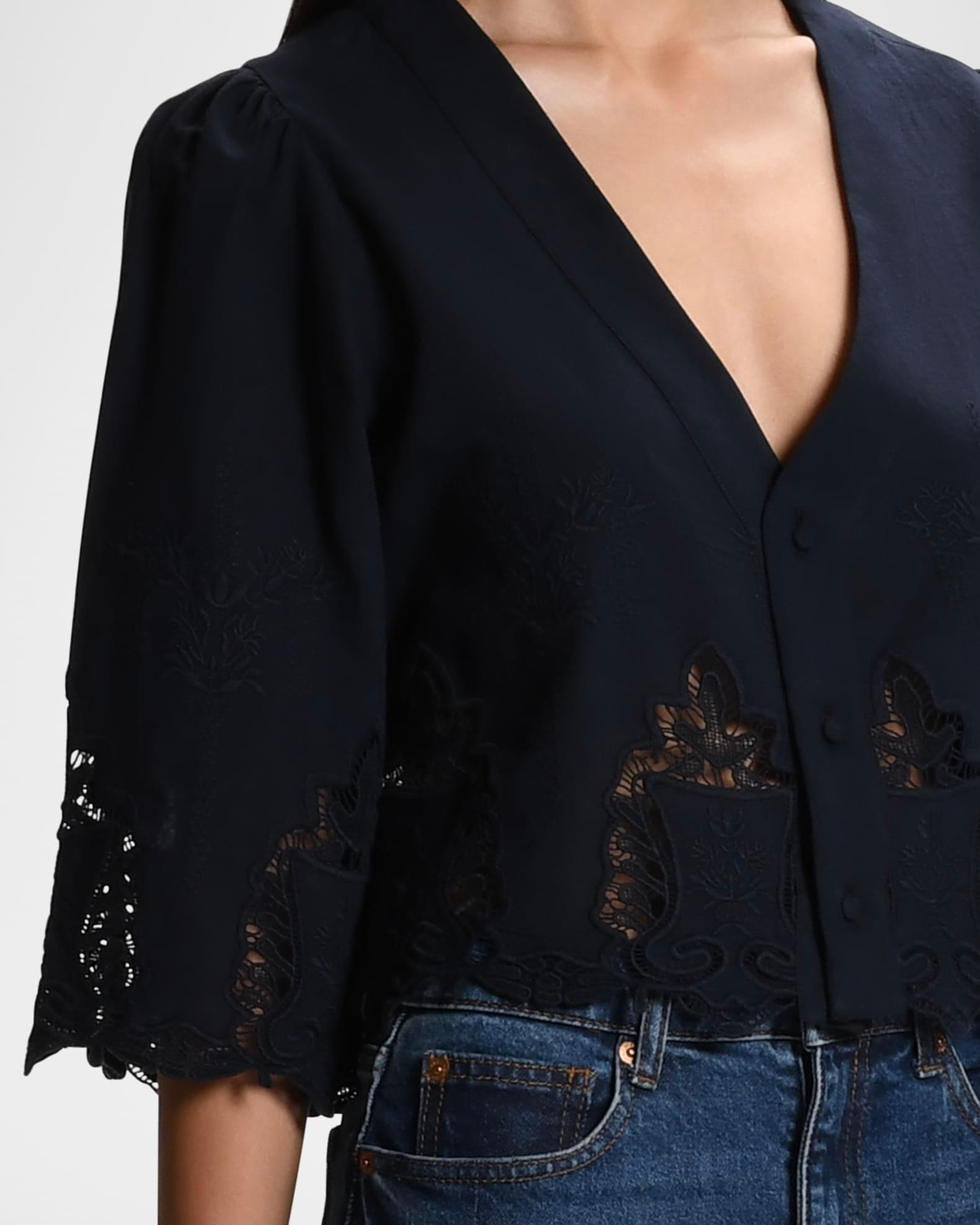 The Lady Lace-Trim Buttoned Shirt Product Image