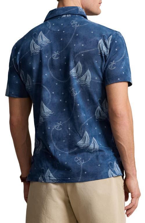 Yarn Dyed Mesh Polo In Oceans Voyage,light Chambray H Product Image