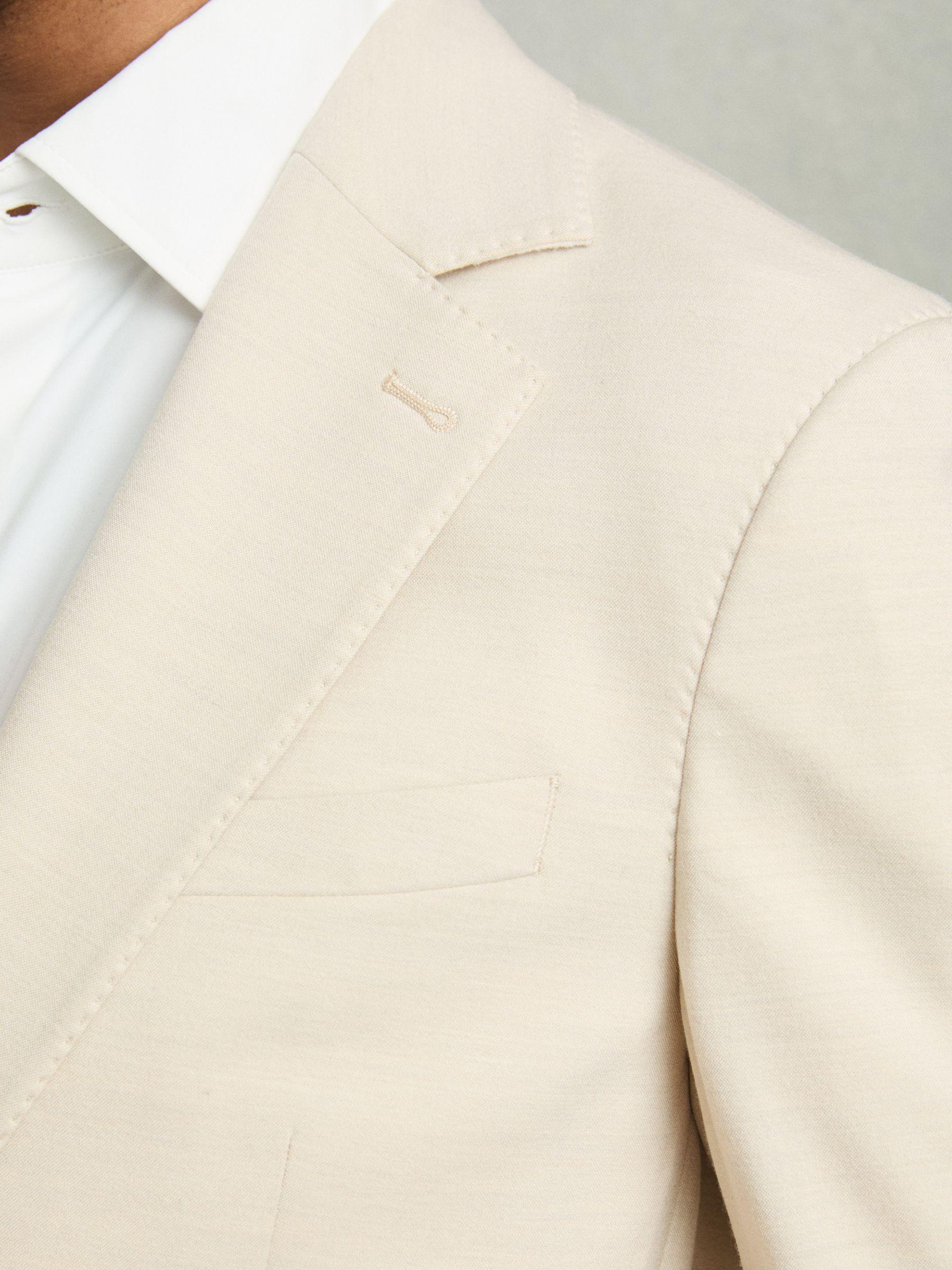 Single-Breasted Stretch Suit Blazer Slim-Fit in Stone Product Image