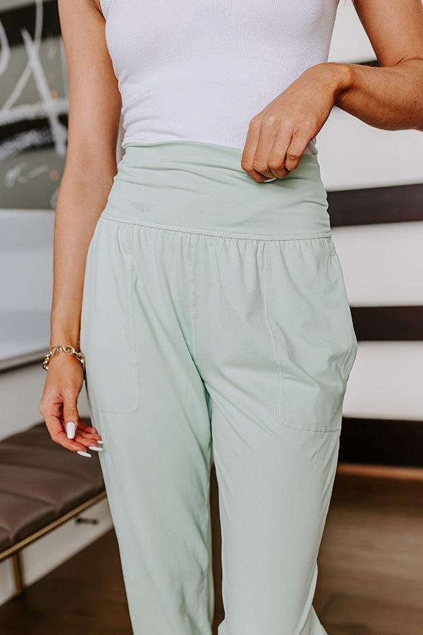 Coffee Run Cutie High Waist Butter Soft Joggers in Mint Product Image