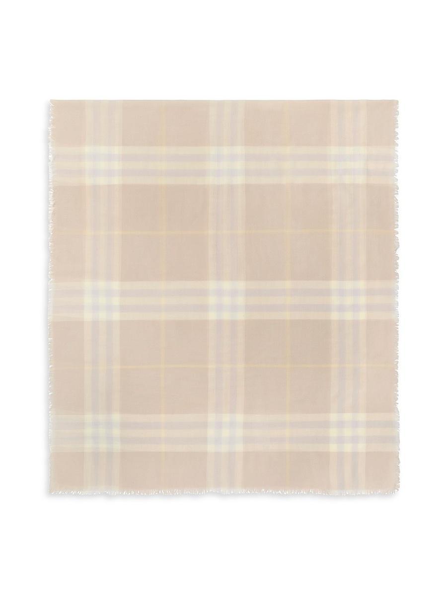 Womens Check Wool Scarf Product Image