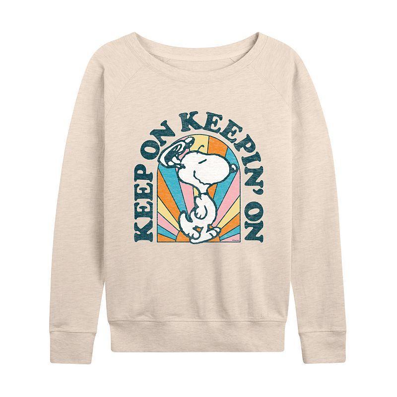 Womens Peanuts Snoopy Keep On Lightweight French Terry Sweatshirt, Girls Product Image