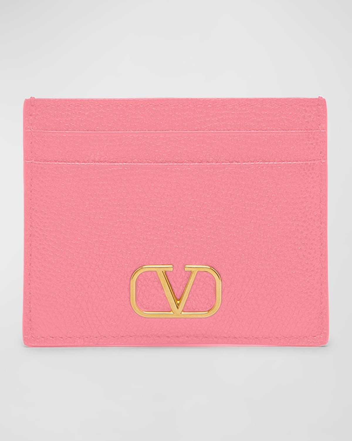 Womens Vlogo Signature Grainy Calfskin Cardholder Product Image