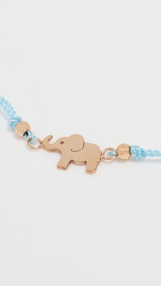 Zoe Chicco 14k Gold Midi Bitty Elephant Cord Bracelet | Shopbop Product Image