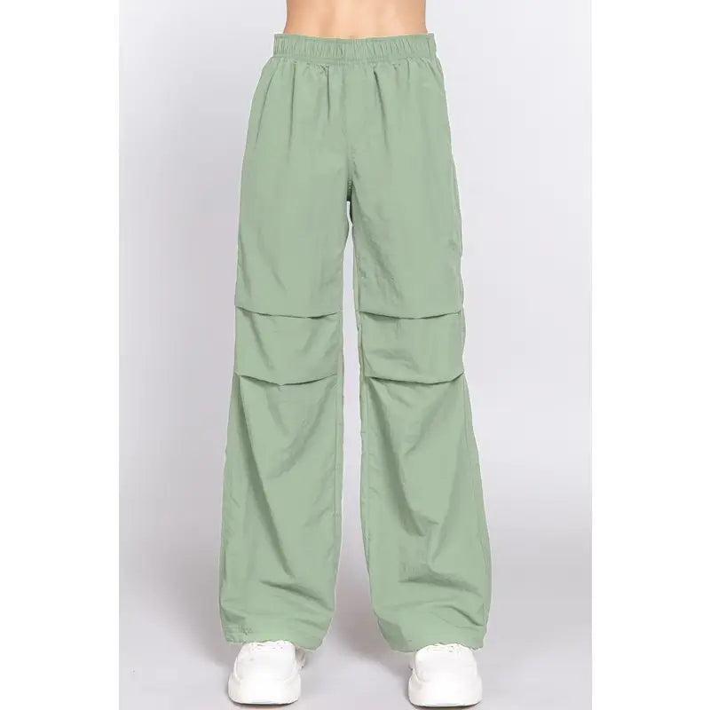 Sage Elastic Waist Parachute Pants Product Image