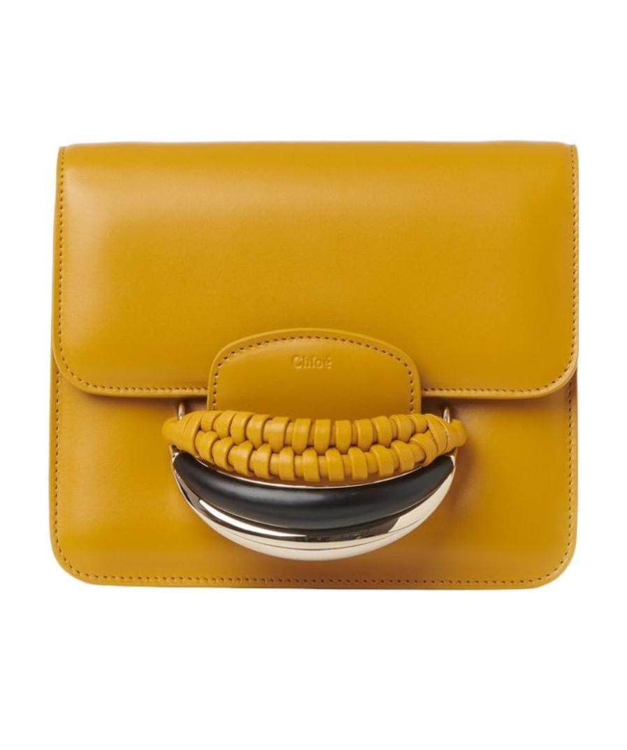 CHLOÉ Kattie Leather Shoulder Bag In Yellow Product Image