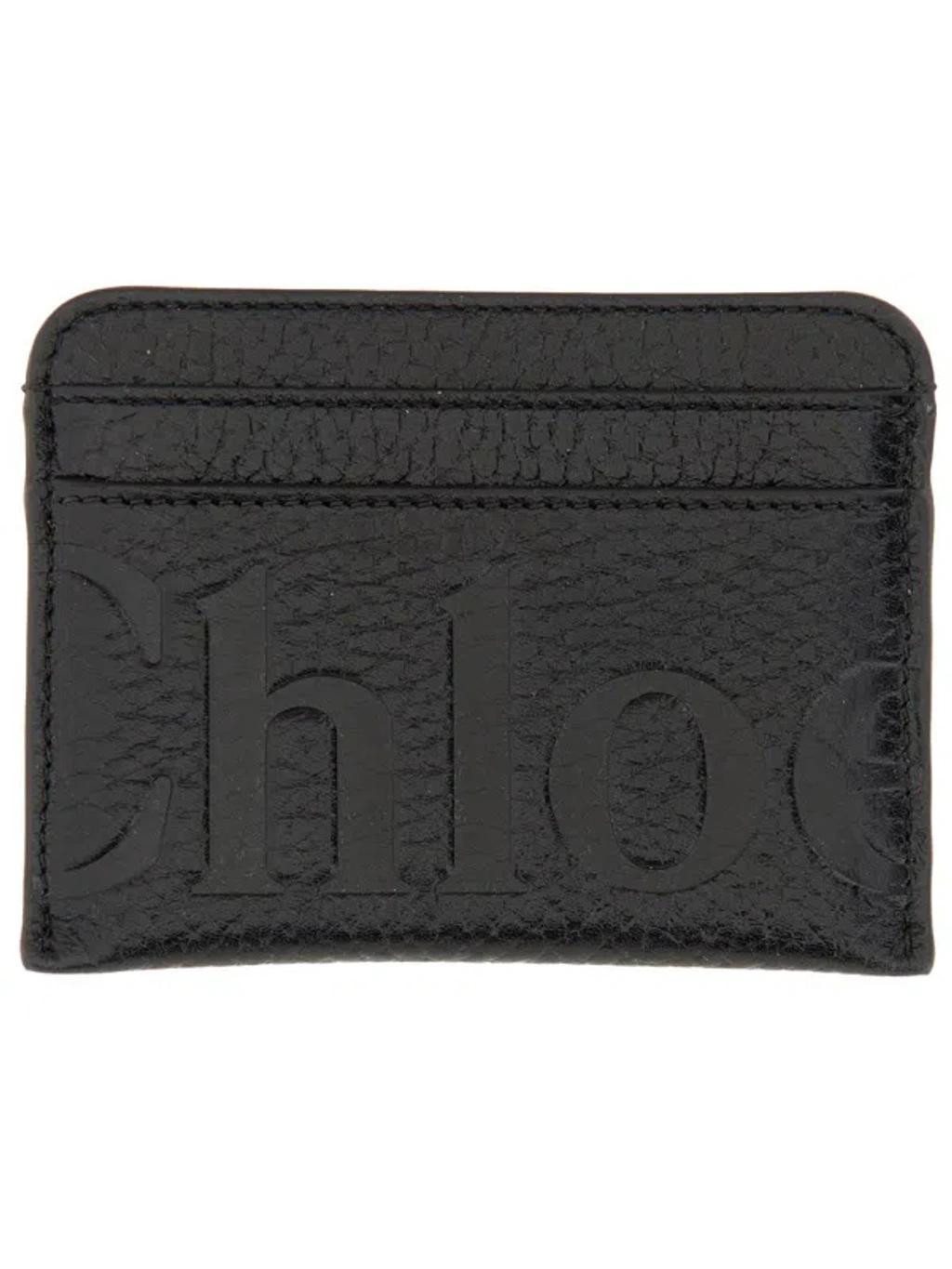 CHLOÉ Leather Card Holder In Black Product Image