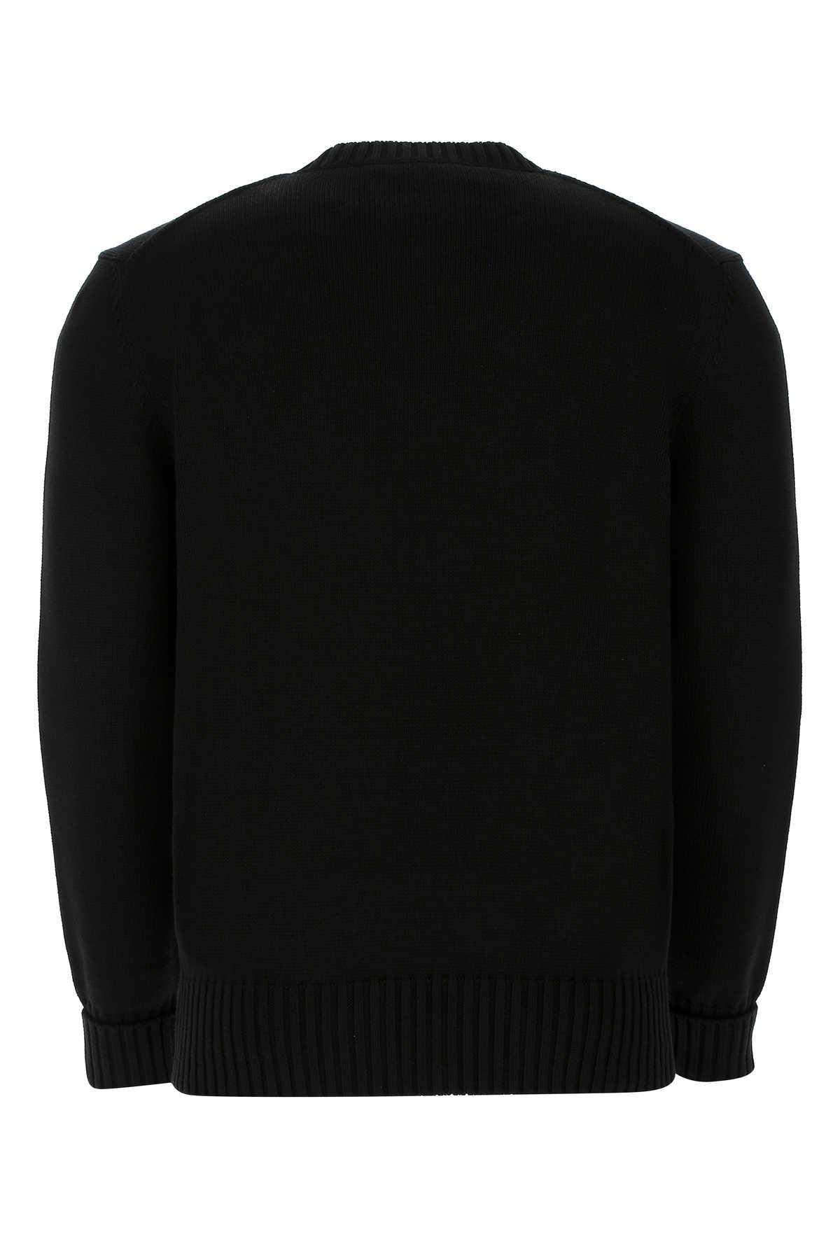 Man Black Cotton Sweater Product Image