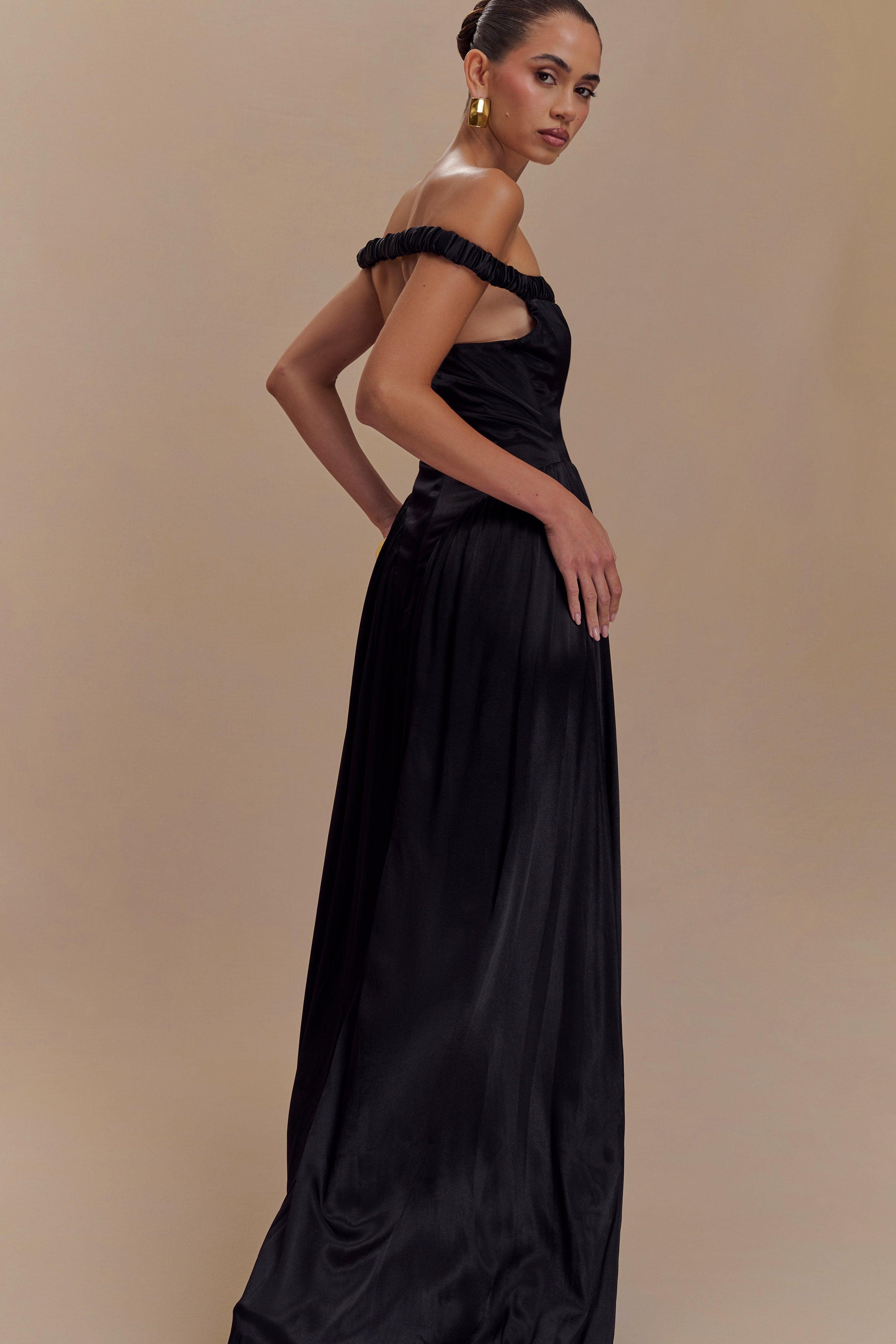 Coco Dropped Waist Maxi Dress - Black Product Image