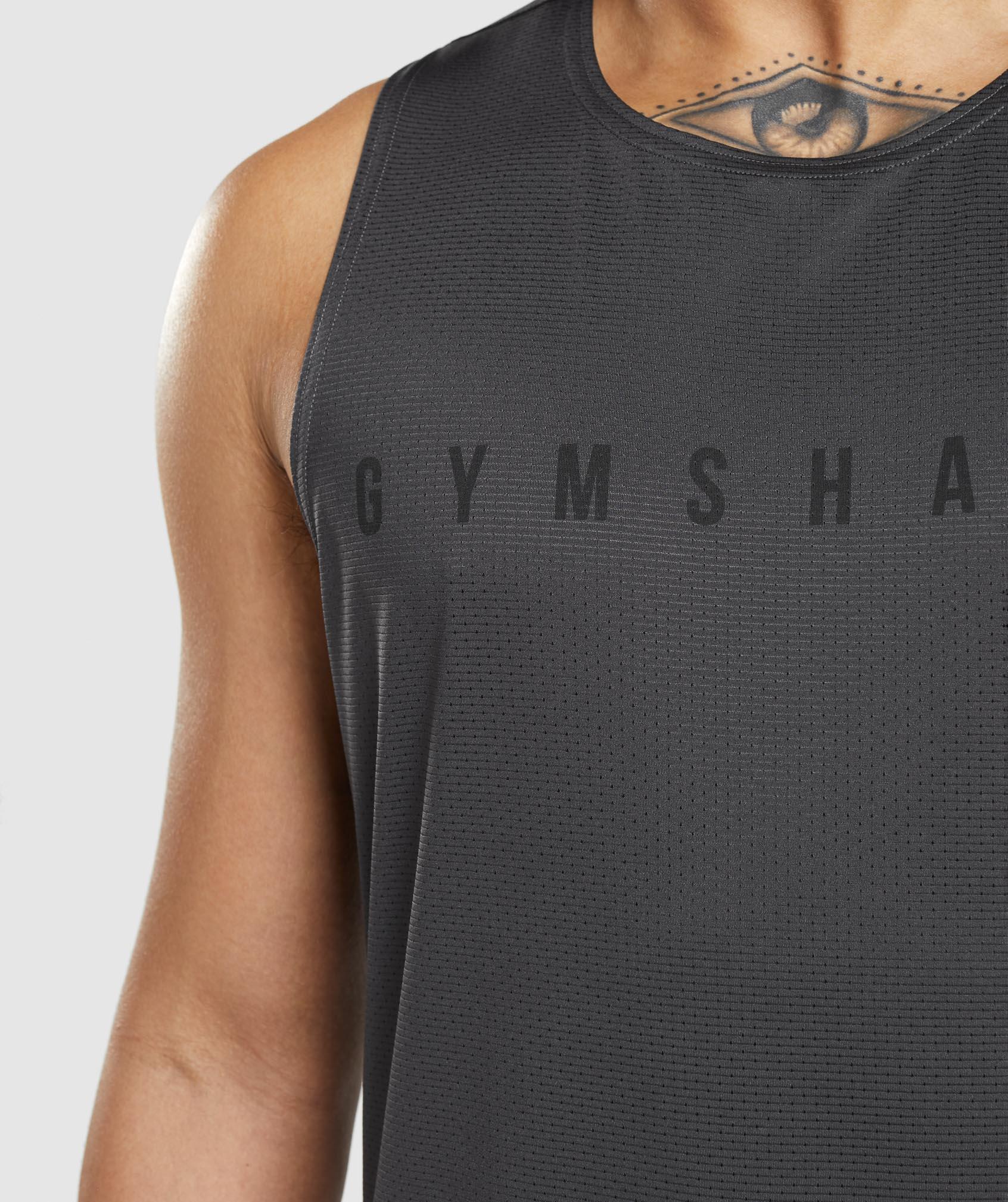 Gymshark Sport Stripe Tank - Onyx Grey Male Product Image