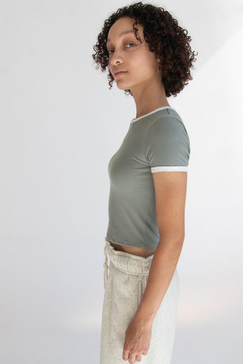 Scallop Edge Ringer Tee Product Image