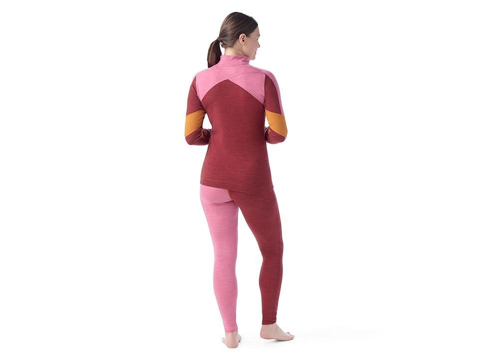 Smartwool Classic Thermal Merino Base Layer Colorblock 1/4 Zip (Currant-Garden Pink) Women's Clothing Product Image