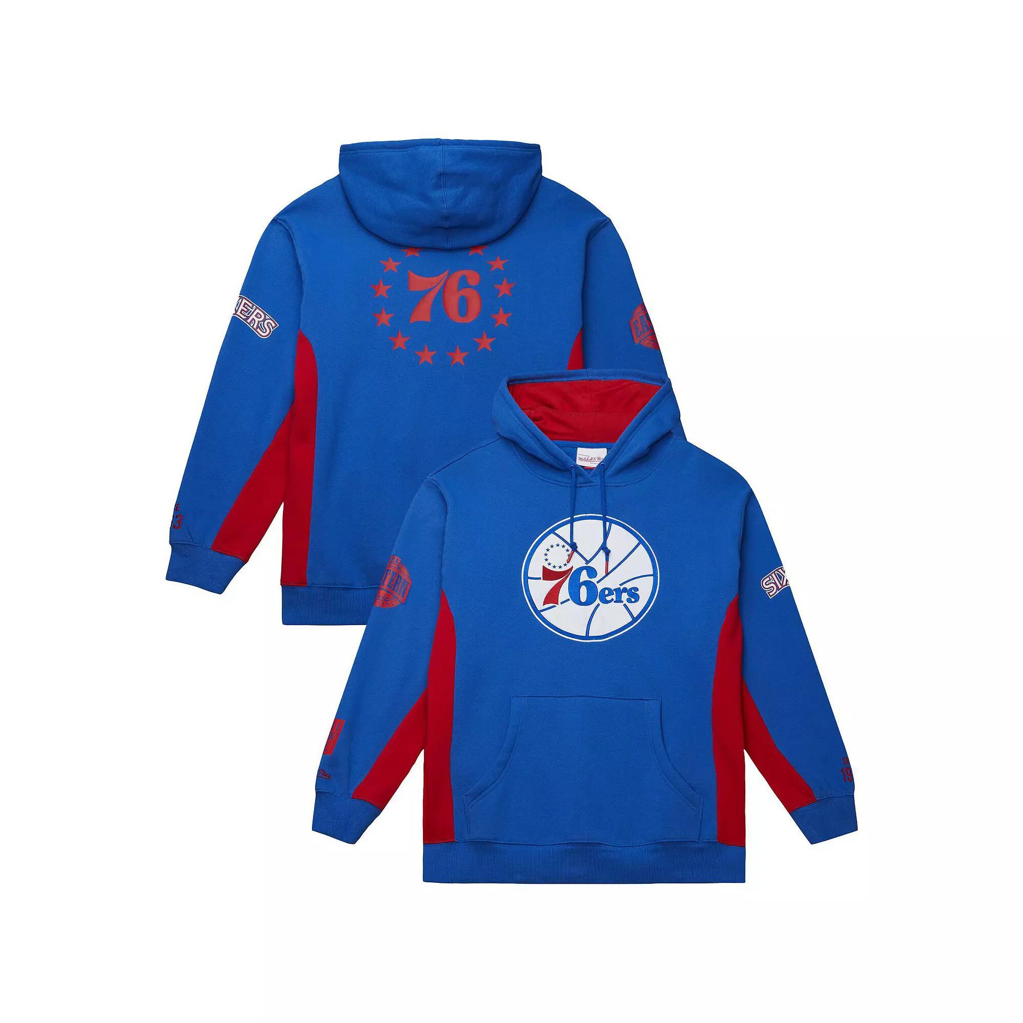 Men's Mitchell & Ness Royal Philadelphia 76ers Hardwood Classics Team Origins Fleece Pullover Hoodie,  Product Image