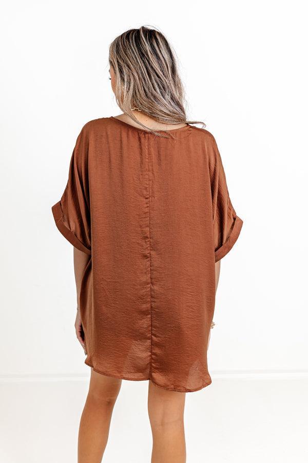 Chic Enterprise Shift Top In Brown Product Image