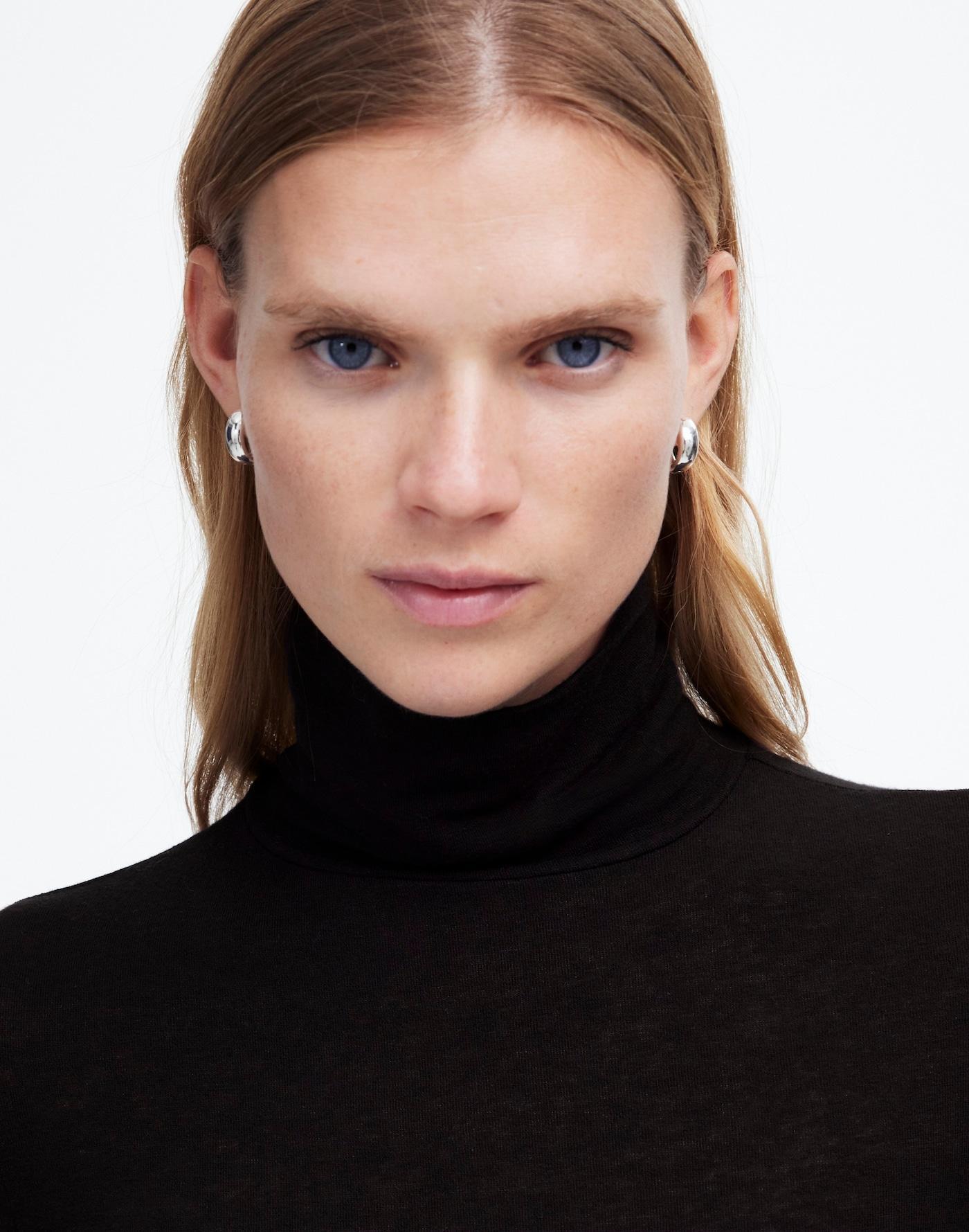 Wool-Blend Turtleneck Long-Sleeve Tee Product Image