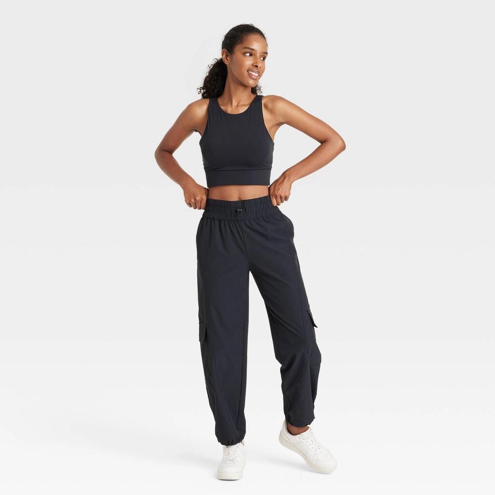 Women's Mid-Rise Woven Cinched Pants - JoyLab™ Product Image