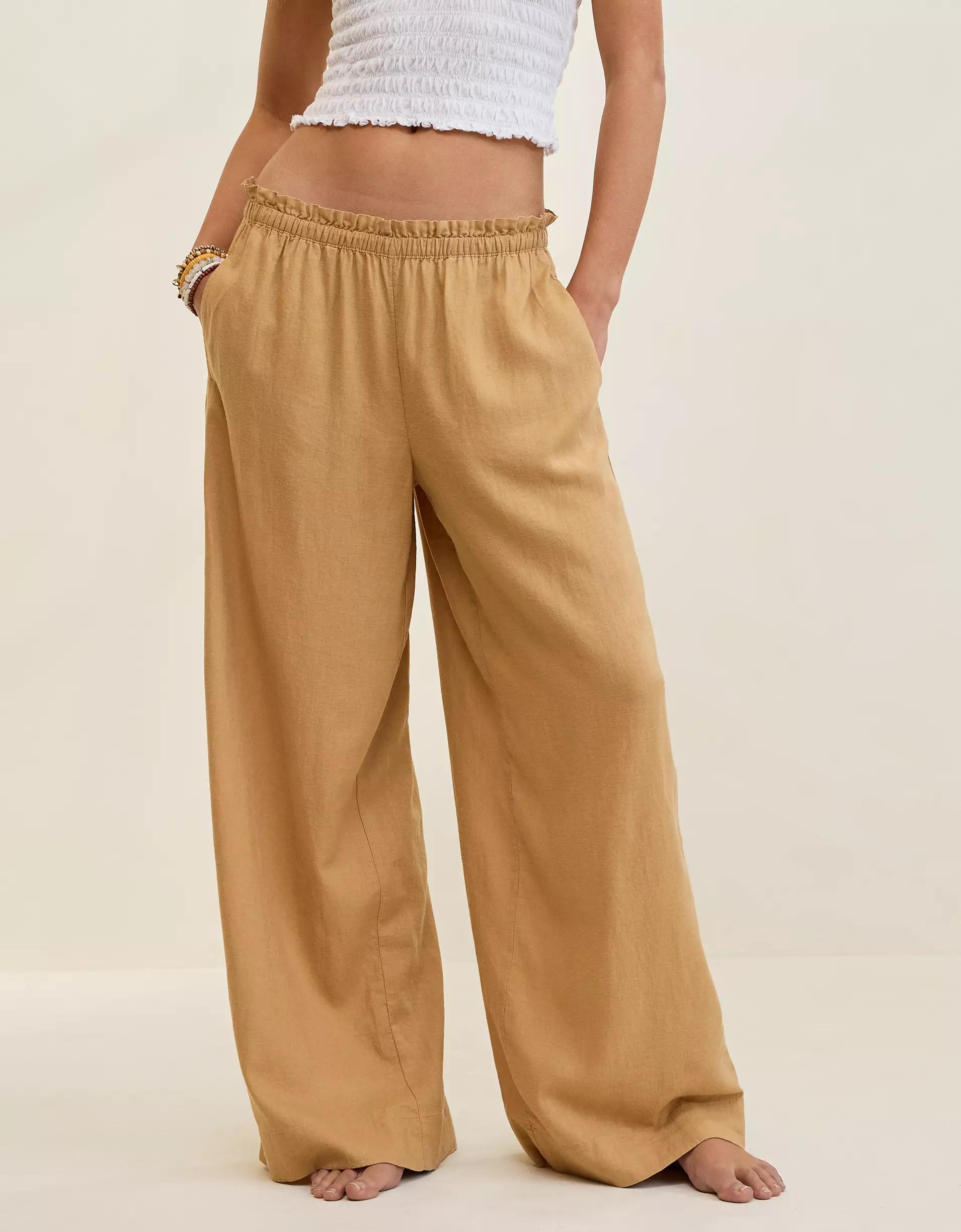 Aerie Linen Blend Trouser Product Image