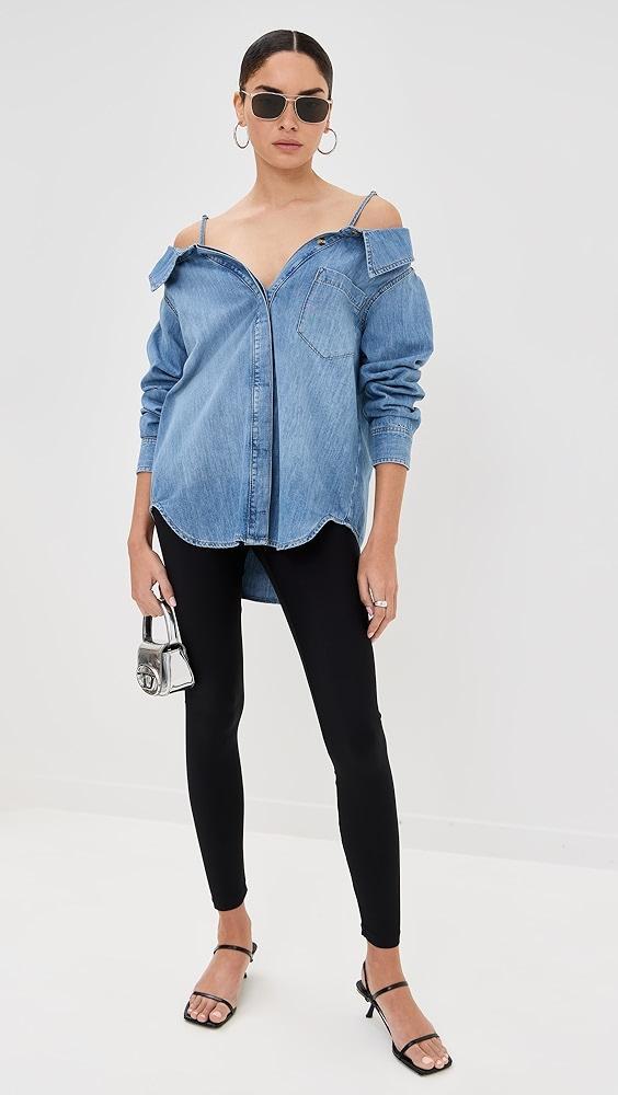 Good American Denim Off Shoulder Shirt | Shopbop Product Image