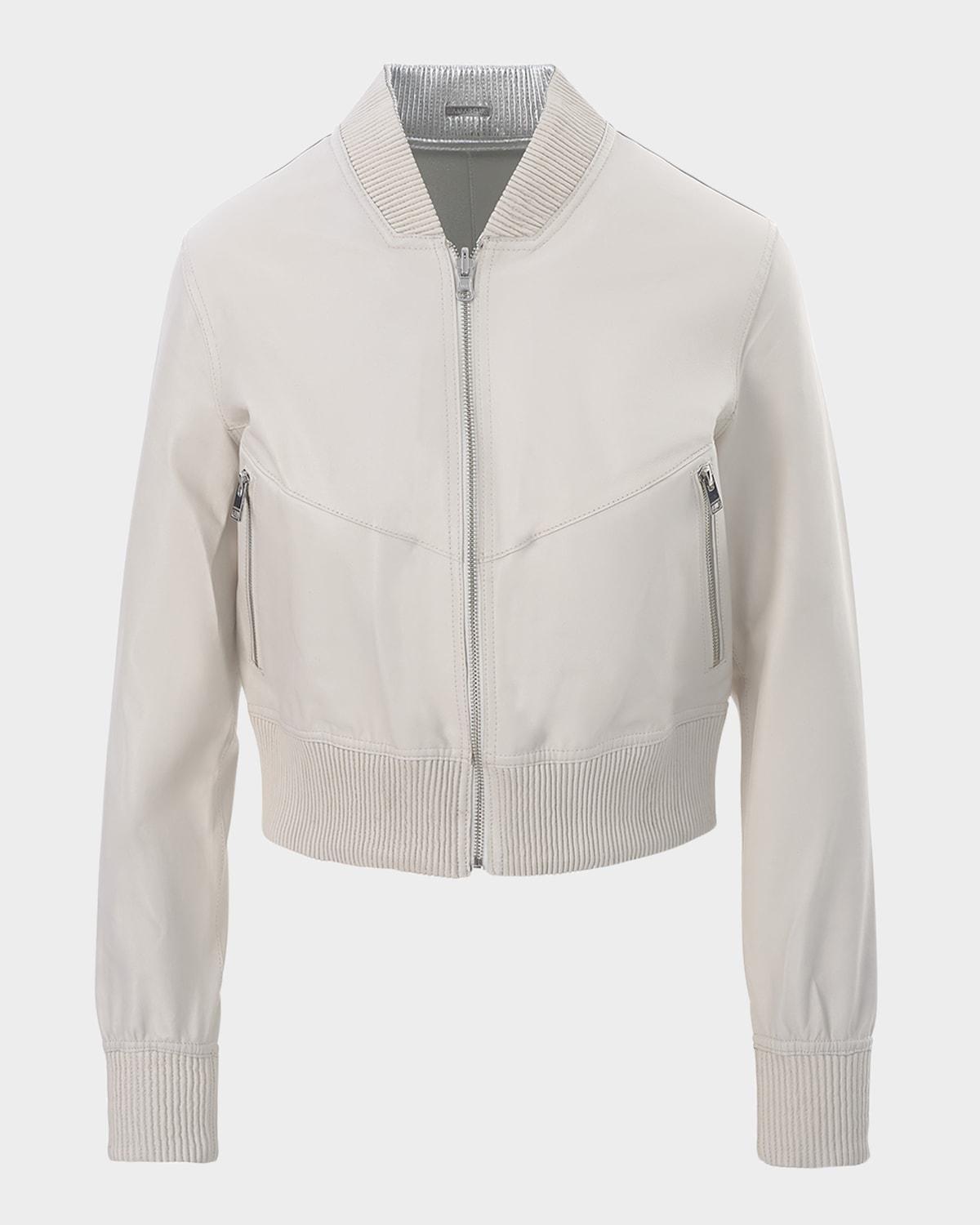 Kordella Reversible Leather Bomber Jacket Product Image