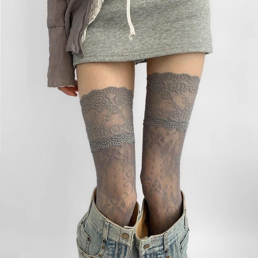 Lace Over The Knee Socks Product Image