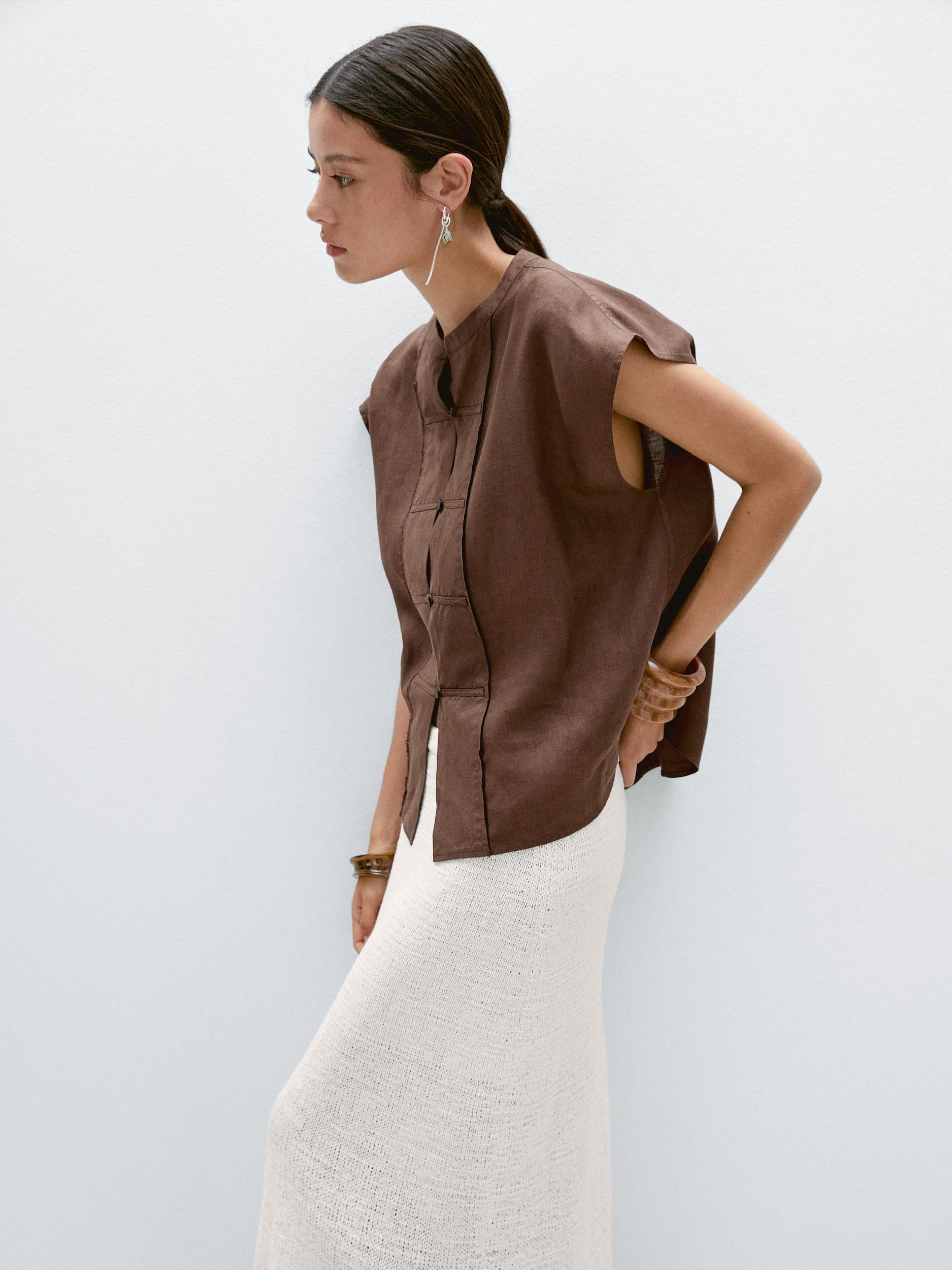 Waistcoat with buttoned chest detail Product Image