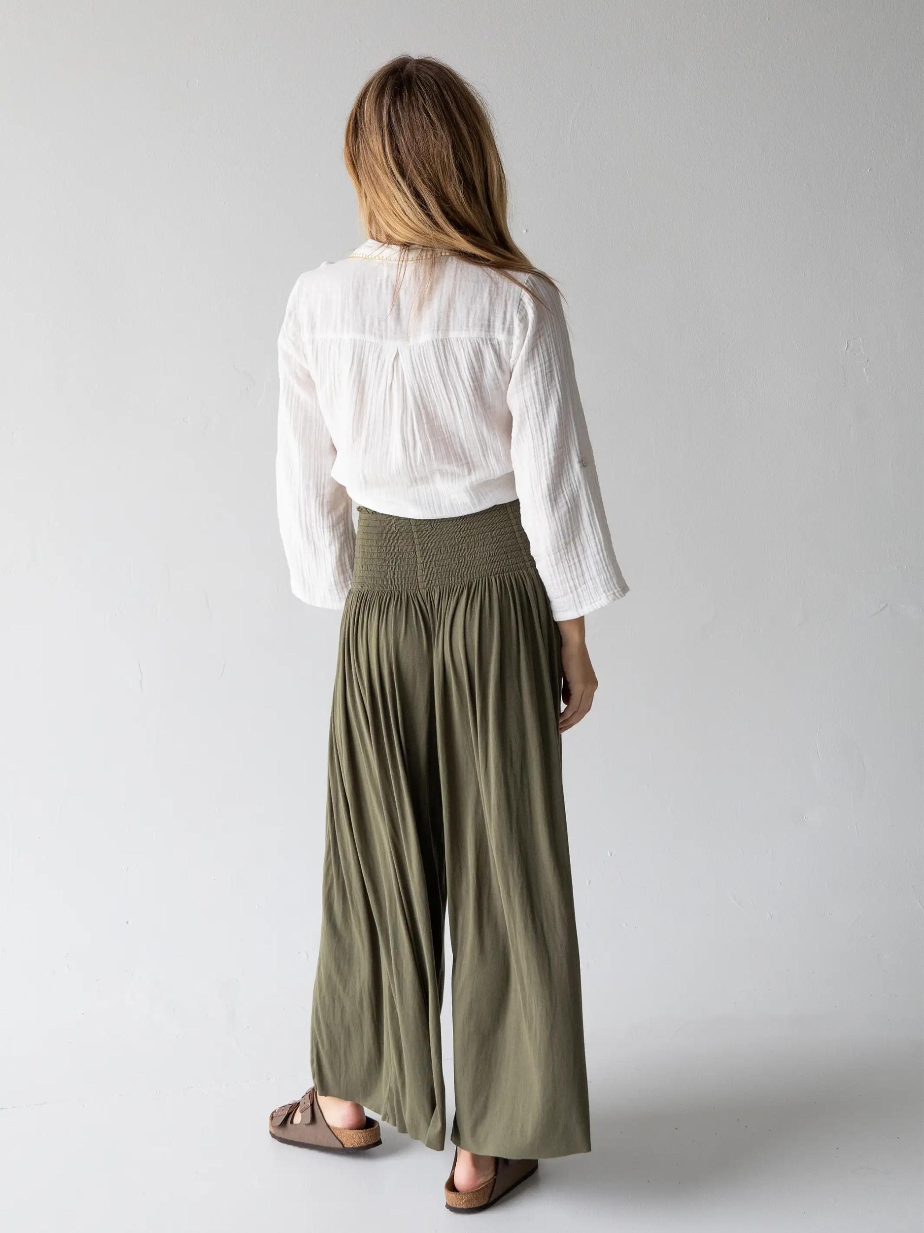 Make A Move "ButterSoft" Knit Palazzo Pant - Olive Product Image