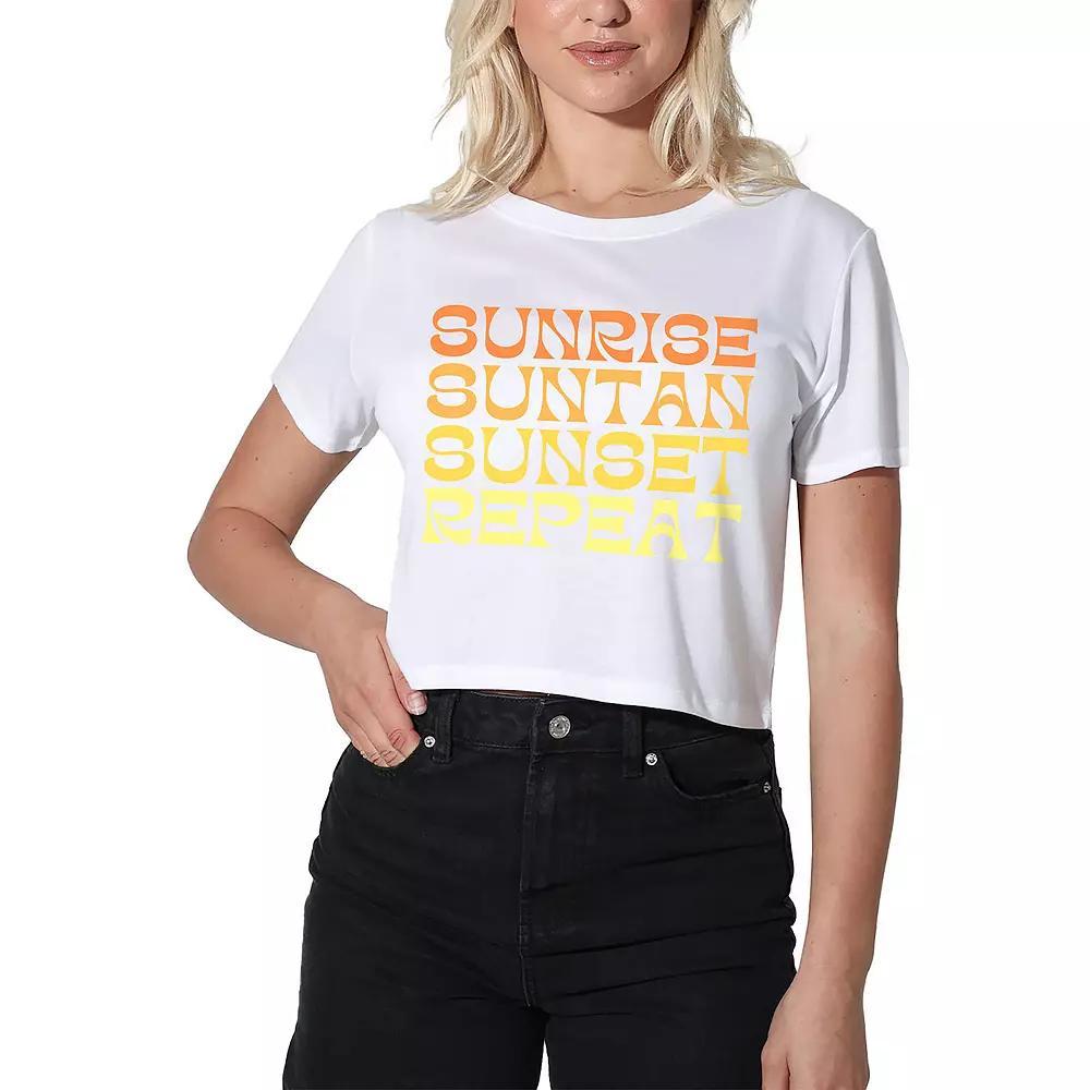 Women's Suburban Riot Sunrise Suntan Sunset Repeat Crop Tee, Girl's,  Product Image