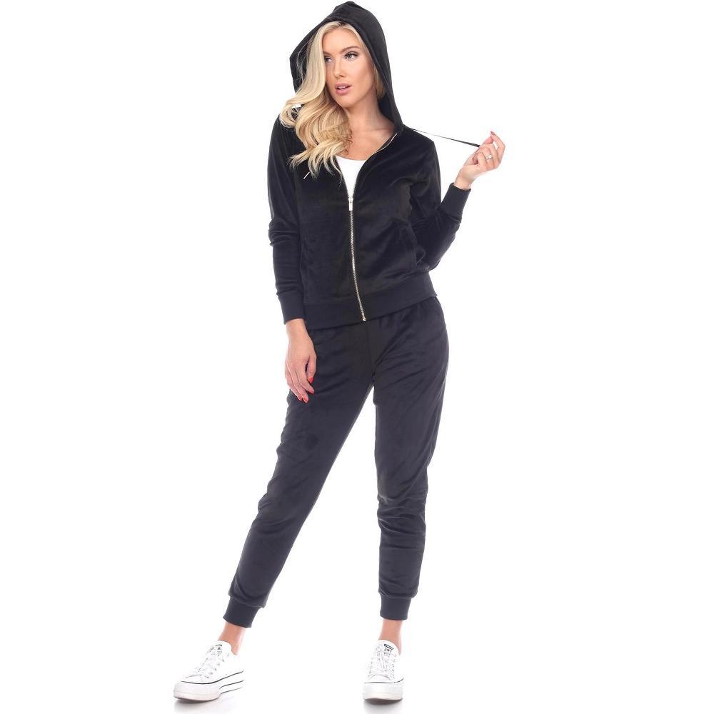 Women's 2 Piece Velour Tracksuit Set - White Mark Product Image