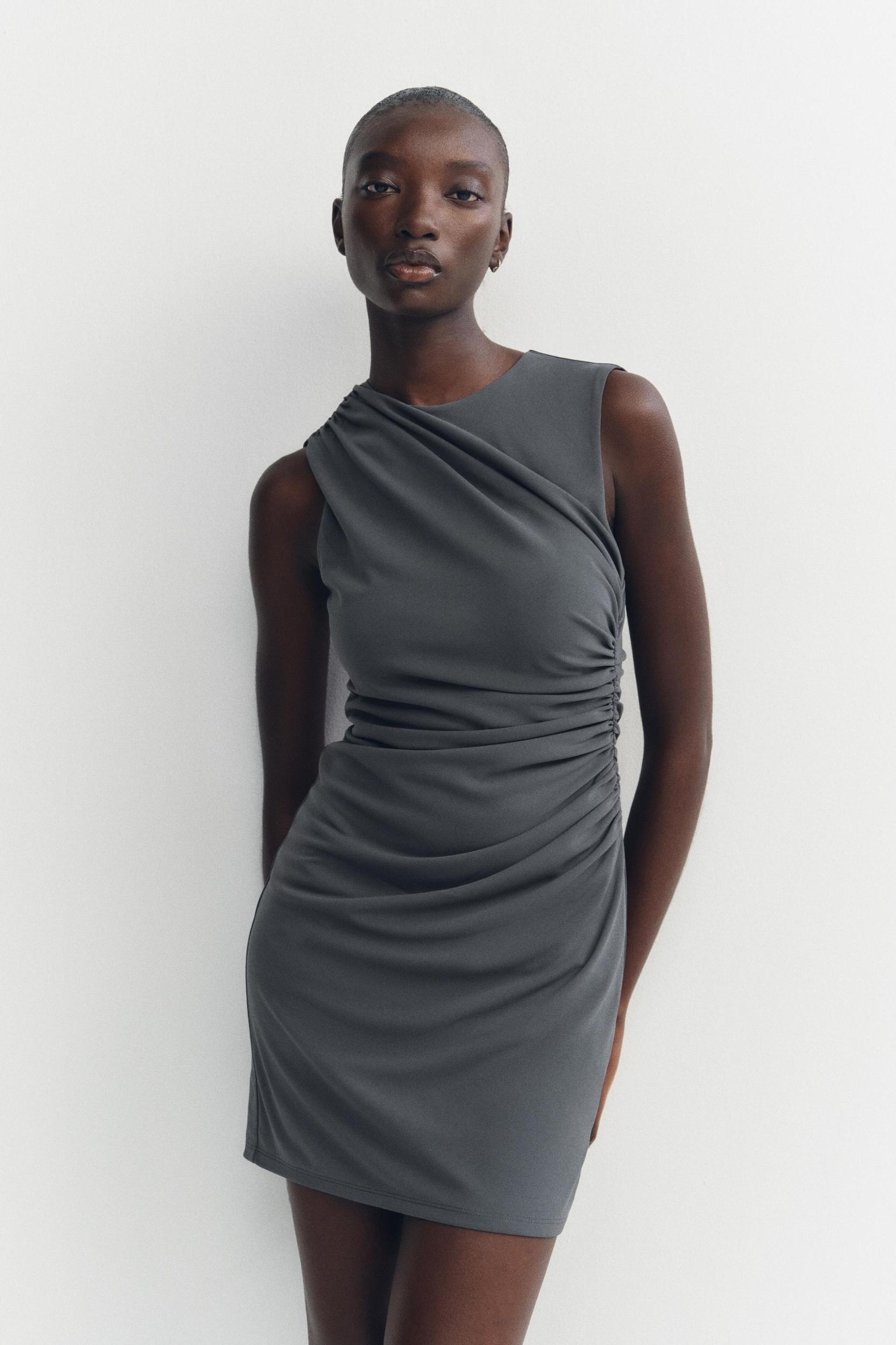 SHORT DRESS WITH RUCHING Product Image