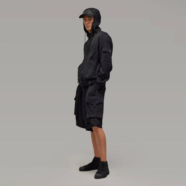 adidas Y-3 Rayon Twill Hooded Top Black 2XL Mens Product Image