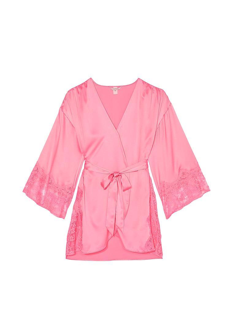 Victoria's Secret Dream Satin & Lace Trim Robe Product Image