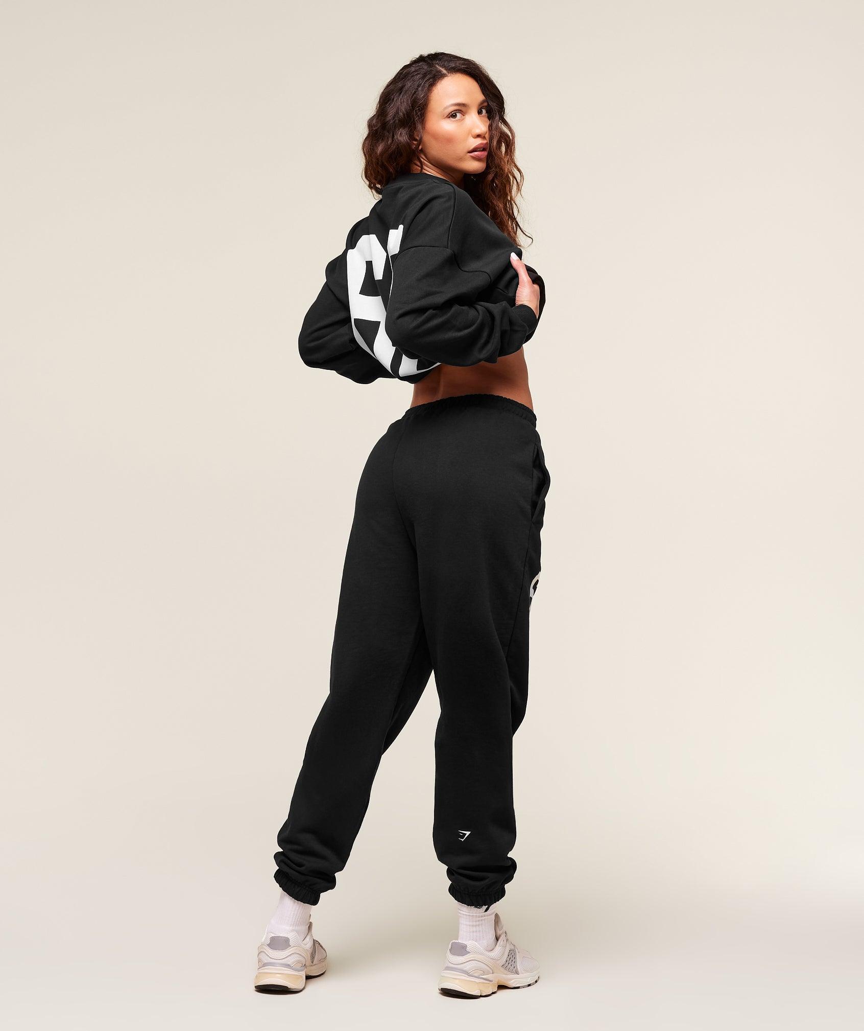 Gymshark Campus Graphic Oversized Jogger - Black Female Product Image