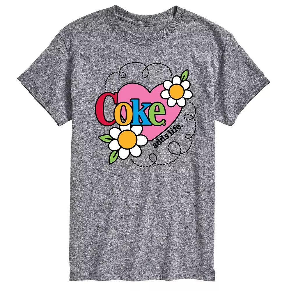 Men's Coke Adds Life Heart Flower Graphic Tee,  Product Image
