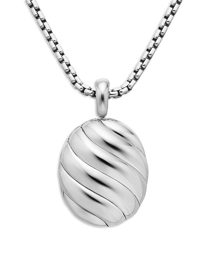 Womens Sculpted Sterling Silver Locket Product Image