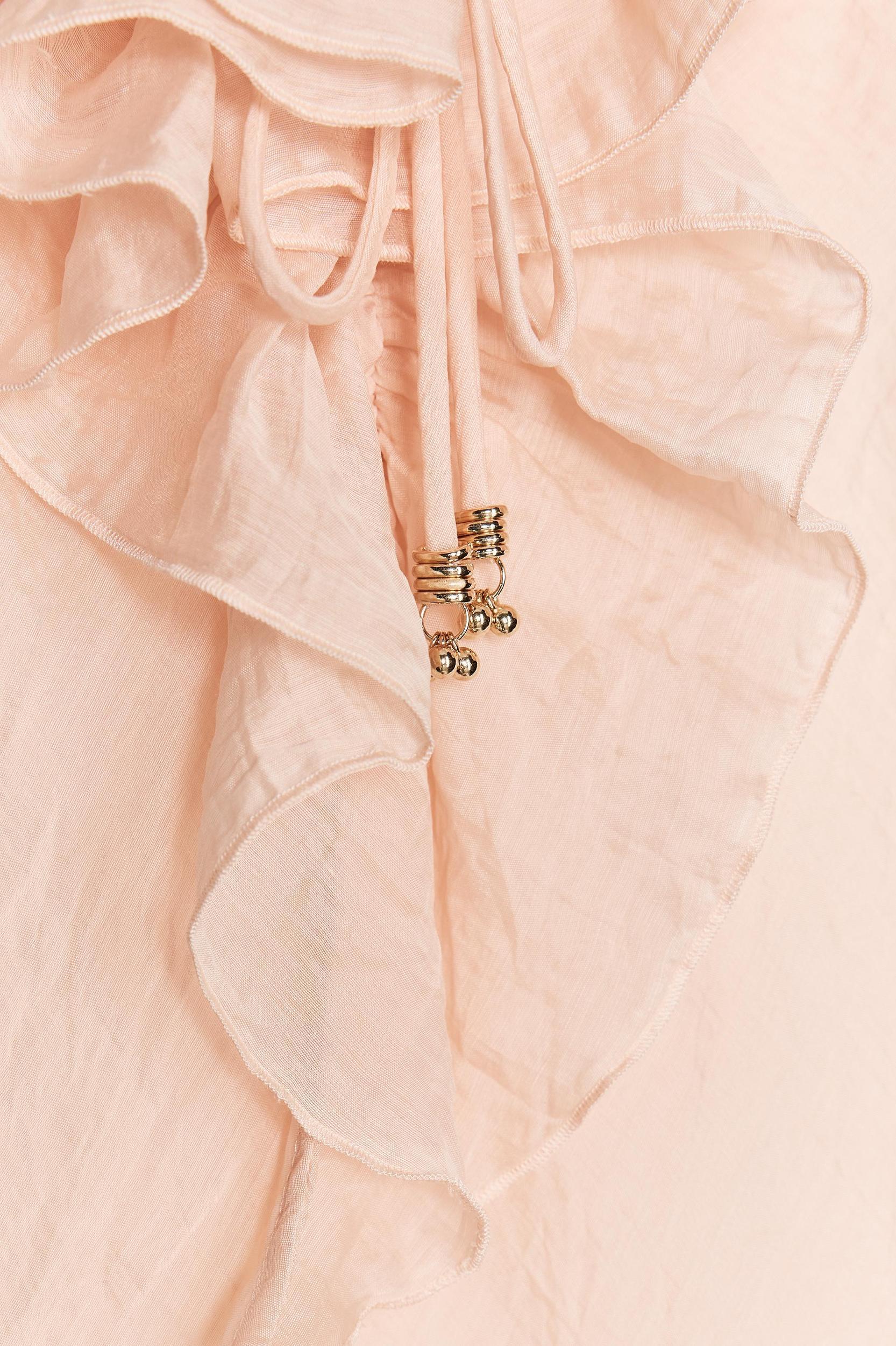 RUFFLED MIDI SLIP DRESS Product Image