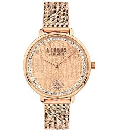 Versus By Versace Womens La Villette Crystal Analog Black Dial Stainless Steel Bracelet Watch Product Image