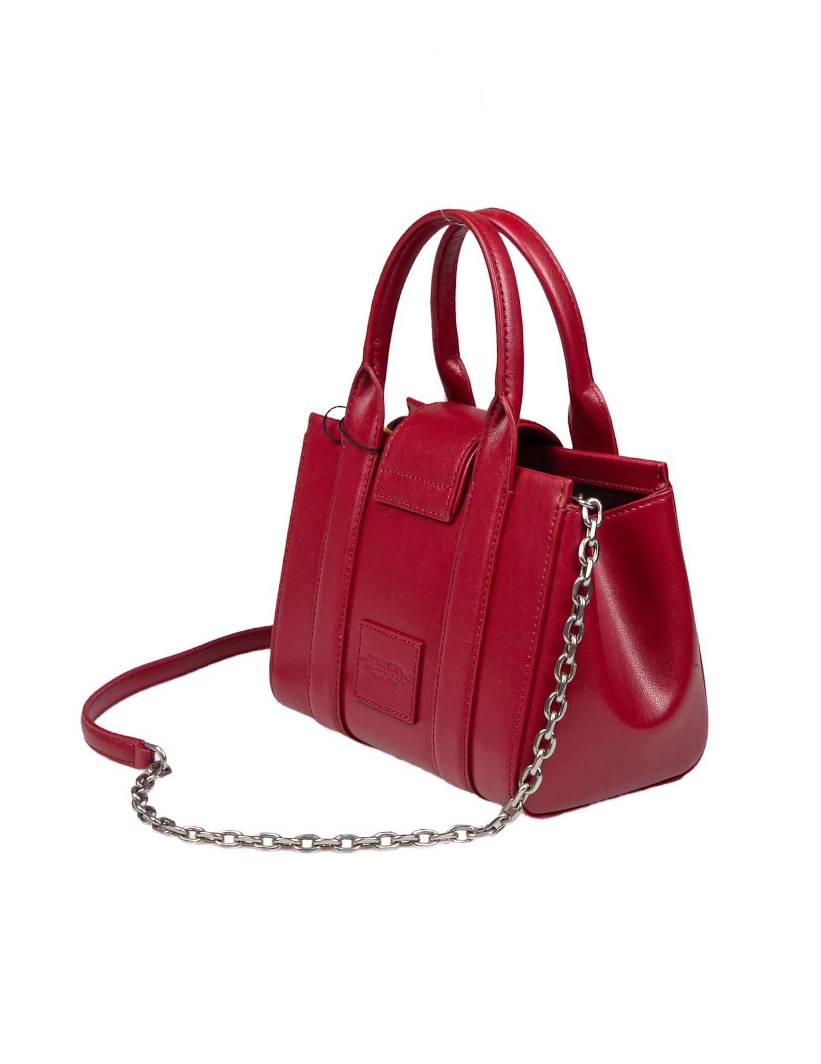 MARC JACOBS The Mini Tote In Red Leather Product Image