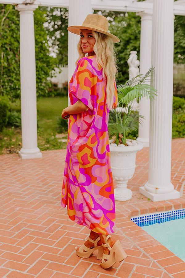 Beachy Days Caftan Midi in Pink Product Image