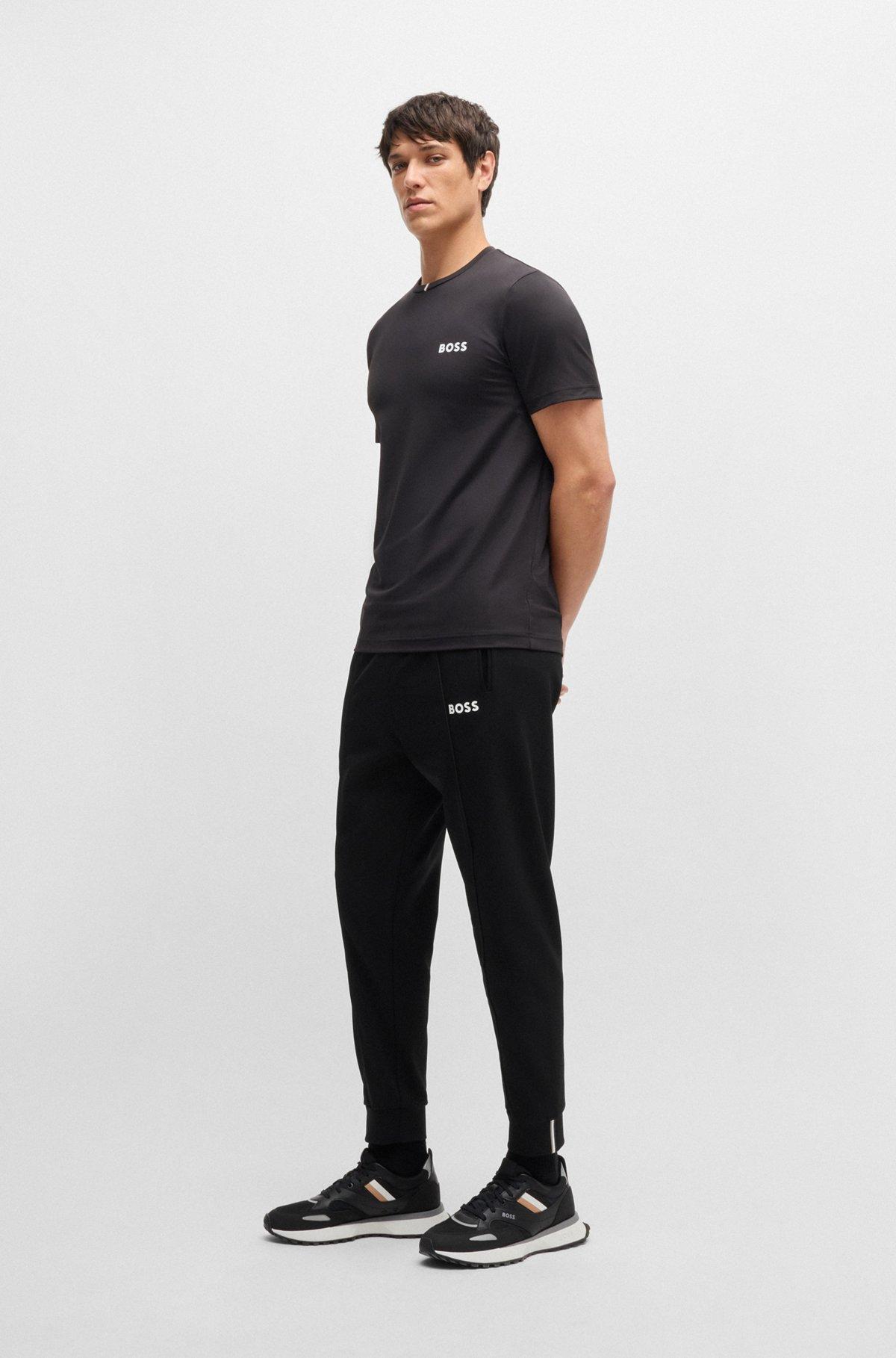Regular-fit trousers in stretch gabardine with logo detail Product Image