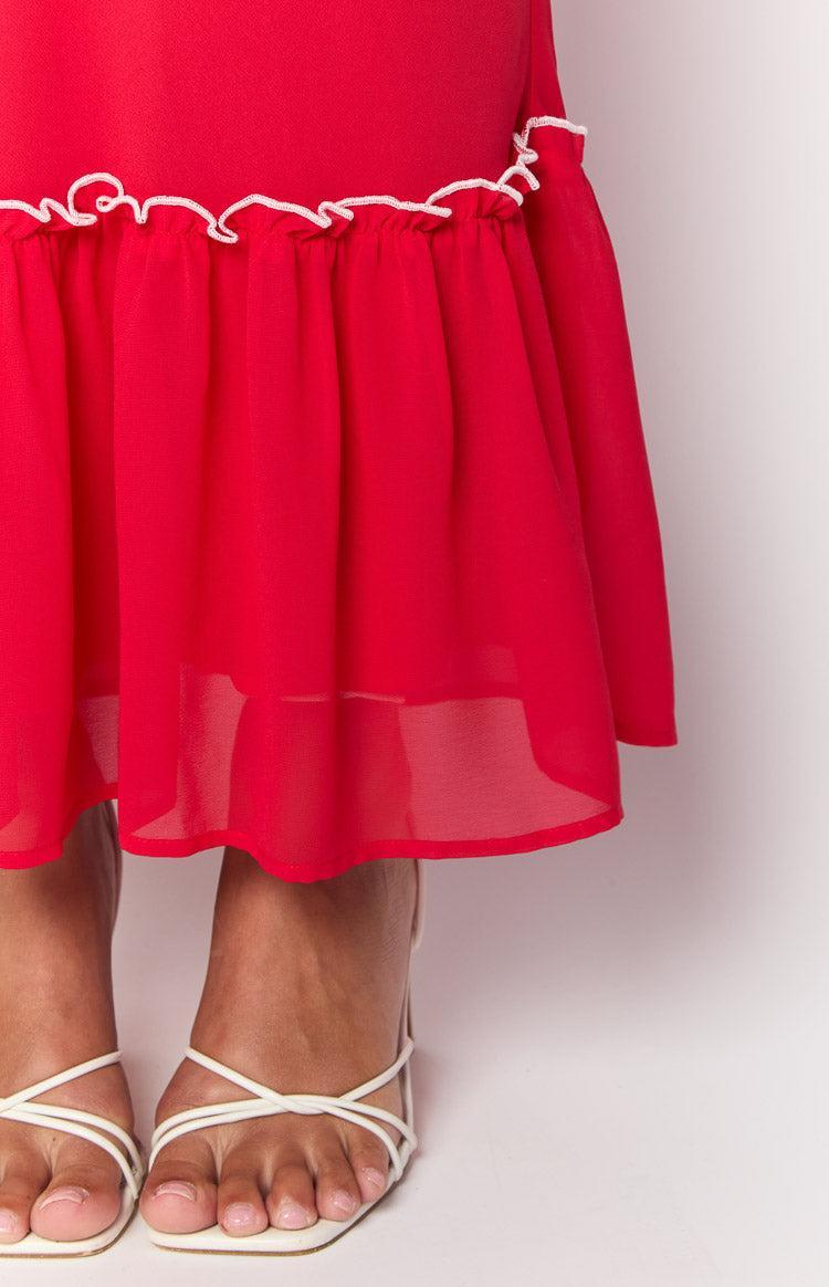 Wiatt Red Maxi Skirt Product Image