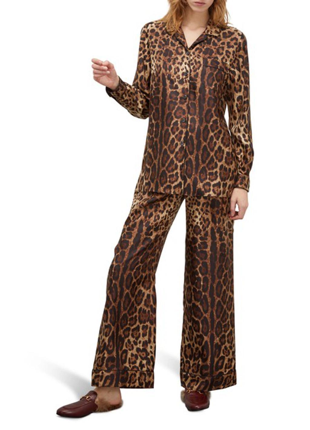 DOLCE & GABBANA Diva Leopard-print Silk-blend Satin Pyjama Pants In Leo New Product Image