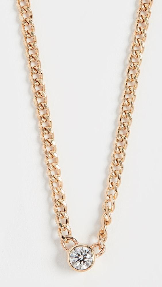 Zoe Chicco 14k X-Small Curb Chain Diamond Bezel Necklace | Shopbop Product Image